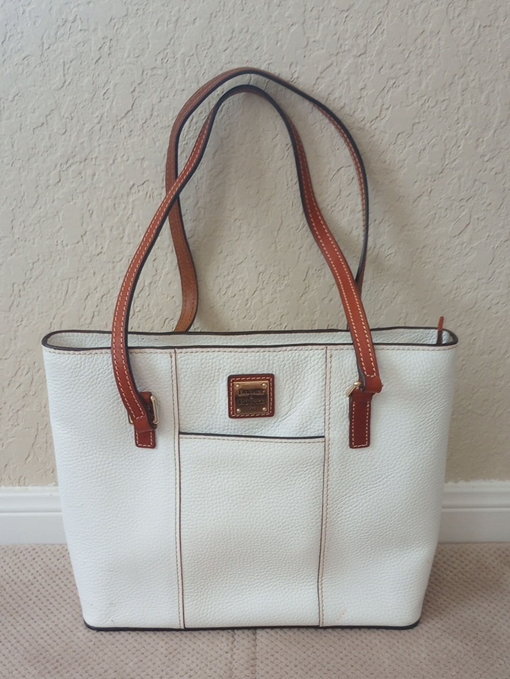 Dooney & Bourke Lexington White & Brown Shoulder Bag
